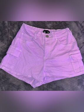 Forever 21 Lavender High-Waist Cargo Shorts